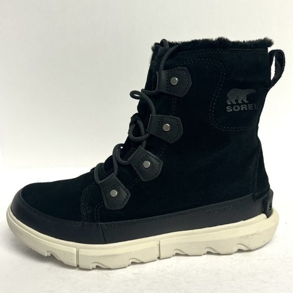 Sorel Women's Explorer II Joan Faux Fur Waterproof Boots Black, Size 9M - Picture 1 of 6